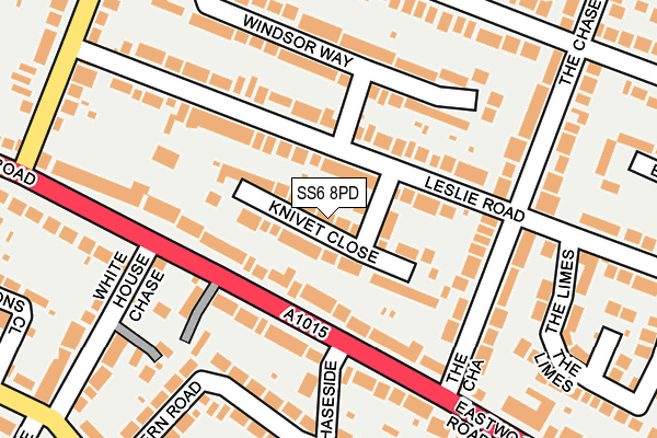 SS6 8PD map - OS OpenMap – Local (Ordnance Survey)