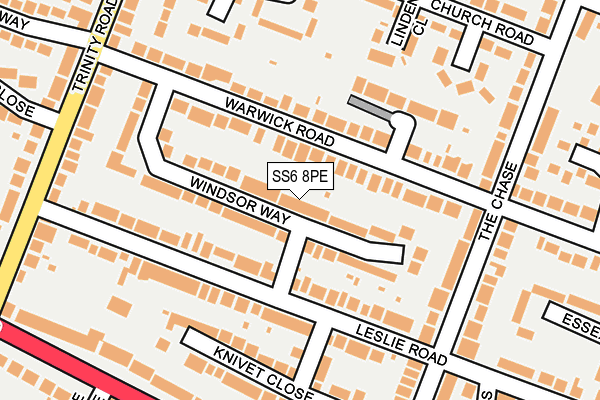 SS6 8PE map - OS OpenMap – Local (Ordnance Survey)