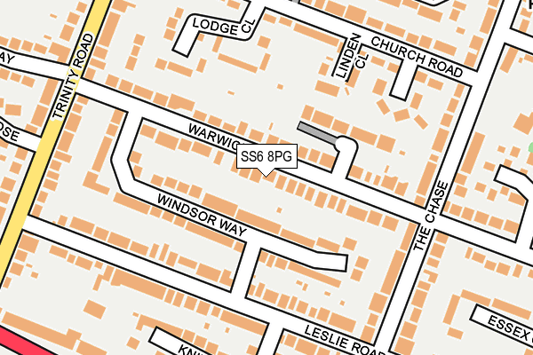 SS6 8PG map - OS OpenMap – Local (Ordnance Survey)