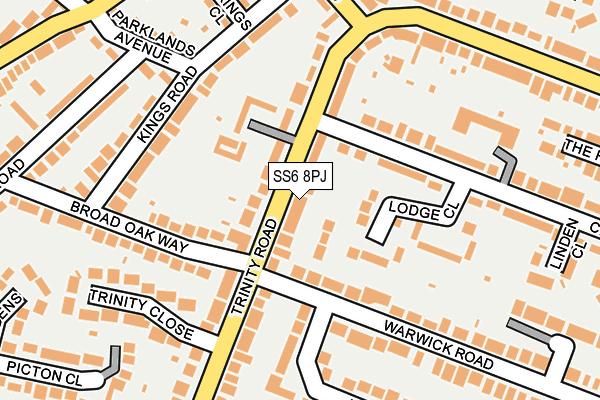 SS6 8PJ map - OS OpenMap – Local (Ordnance Survey)