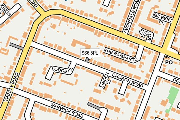 SS6 8PL map - OS OpenMap – Local (Ordnance Survey)