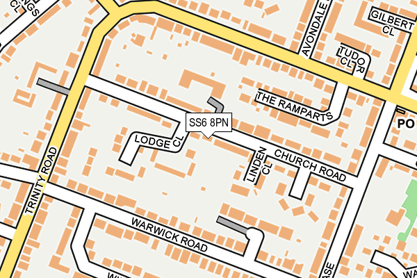 SS6 8PN map - OS OpenMap – Local (Ordnance Survey)