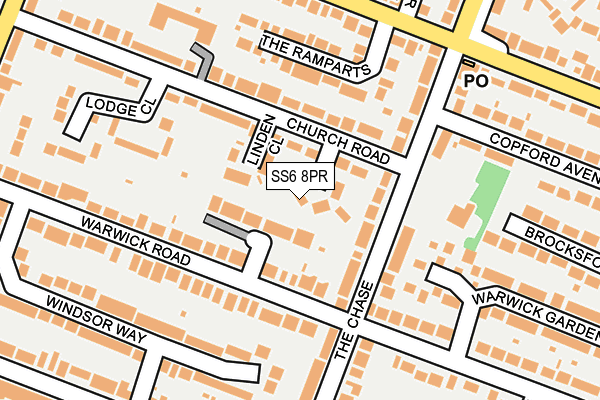 SS6 8PR map - OS OpenMap – Local (Ordnance Survey)