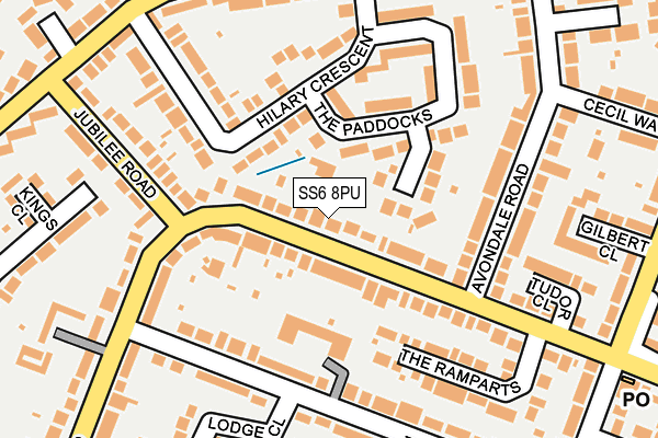 SS6 8PU map - OS OpenMap – Local (Ordnance Survey)