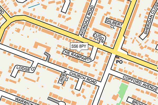 SS6 8PY map - OS OpenMap – Local (Ordnance Survey)