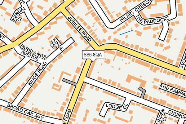 SS6 8QA map - OS OpenMap – Local (Ordnance Survey)