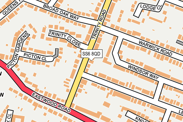 SS6 8QD map - OS OpenMap – Local (Ordnance Survey)