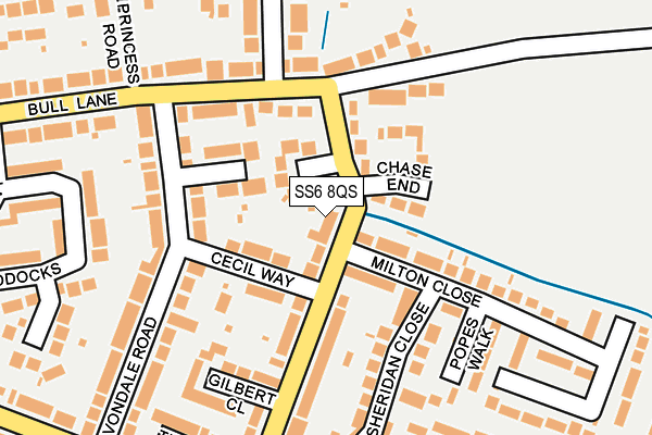 SS6 8QS map - OS OpenMap – Local (Ordnance Survey)