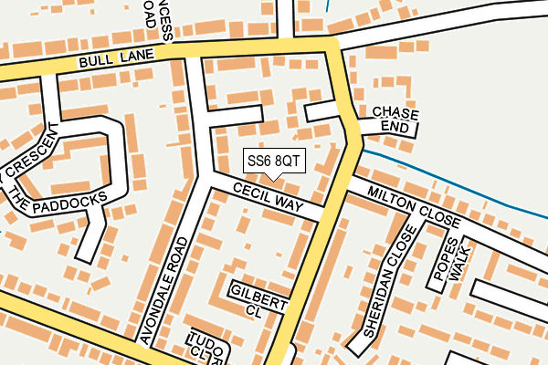 SS6 8QT map - OS OpenMap – Local (Ordnance Survey)