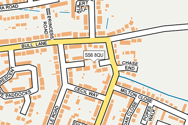 SS6 8QU map - OS OpenMap – Local (Ordnance Survey)