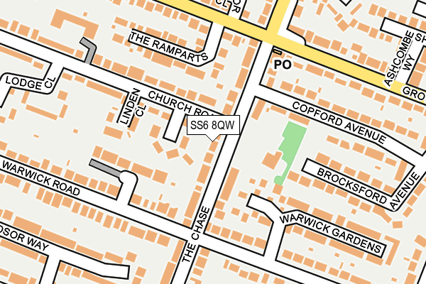 SS6 8QW map - OS OpenMap – Local (Ordnance Survey)