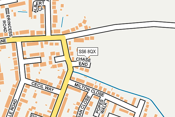 SS6 8QX map - OS OpenMap – Local (Ordnance Survey)