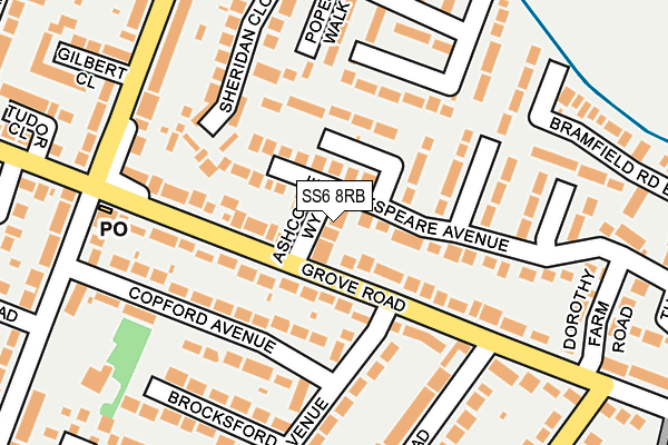 SS6 8RB map - OS OpenMap – Local (Ordnance Survey)