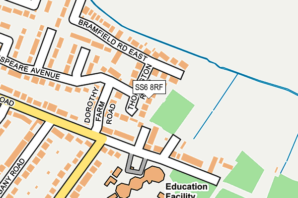 SS6 8RF map - OS OpenMap – Local (Ordnance Survey)