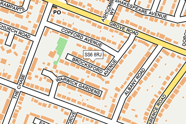 SS6 8RJ map - OS OpenMap – Local (Ordnance Survey)