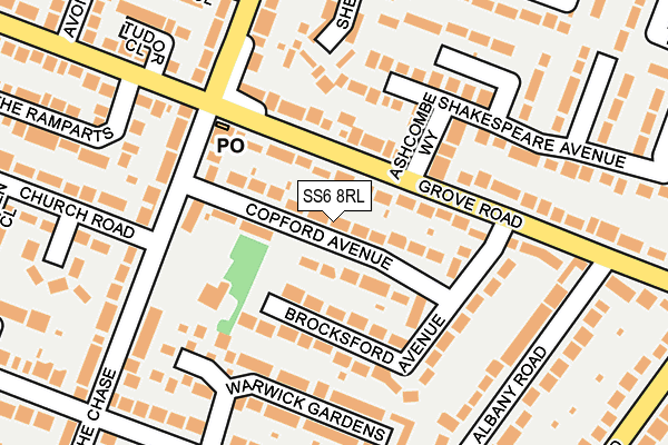 SS6 8RL map - OS OpenMap – Local (Ordnance Survey)