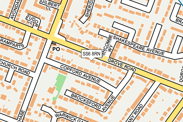 SS6 8RN map - OS OpenMap – Local (Ordnance Survey)