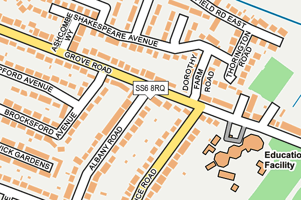 SS6 8RQ map - OS OpenMap – Local (Ordnance Survey)