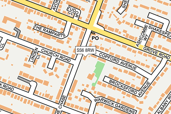 SS6 8RW map - OS OpenMap – Local (Ordnance Survey)