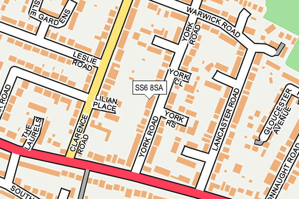 SS6 8SA map - OS OpenMap – Local (Ordnance Survey)