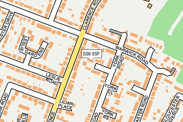 SS6 8SF map - OS OpenMap – Local (Ordnance Survey)