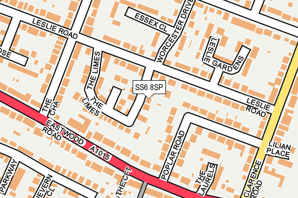 SS6 8SP map - OS OpenMap – Local (Ordnance Survey)