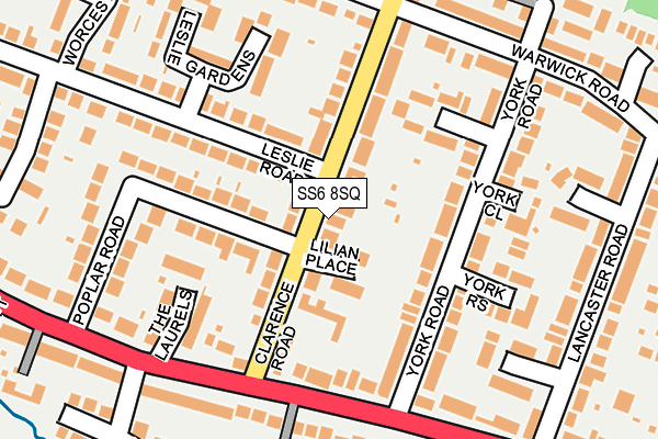 SS6 8SQ map - OS OpenMap – Local (Ordnance Survey)