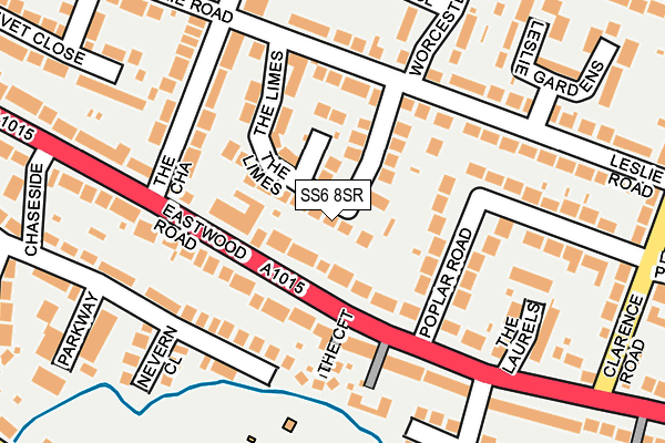 SS6 8SR map - OS OpenMap – Local (Ordnance Survey)