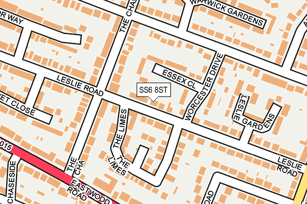 SS6 8ST map - OS OpenMap – Local (Ordnance Survey)