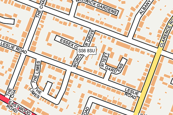 SS6 8SU map - OS OpenMap – Local (Ordnance Survey)