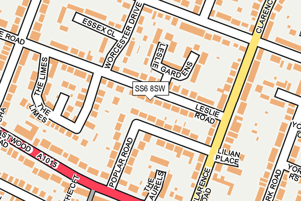 SS6 8SW map - OS OpenMap – Local (Ordnance Survey)