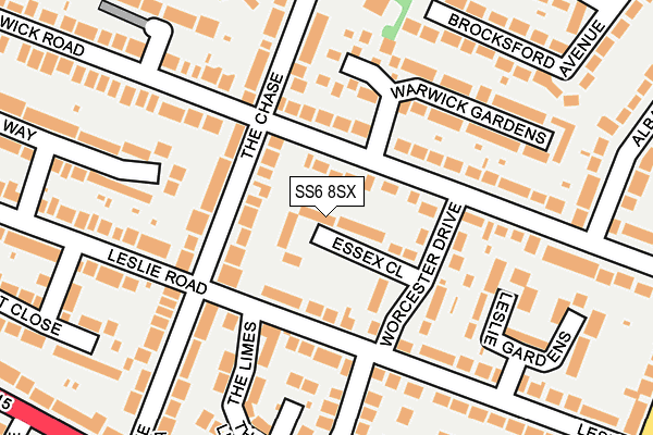 SS6 8SX map - OS OpenMap – Local (Ordnance Survey)