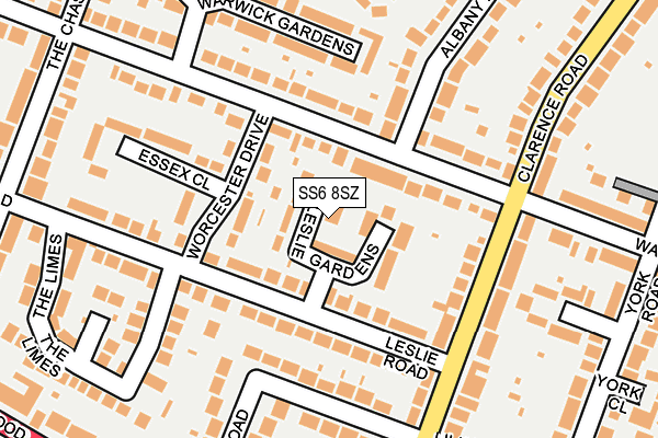 SS6 8SZ map - OS OpenMap – Local (Ordnance Survey)