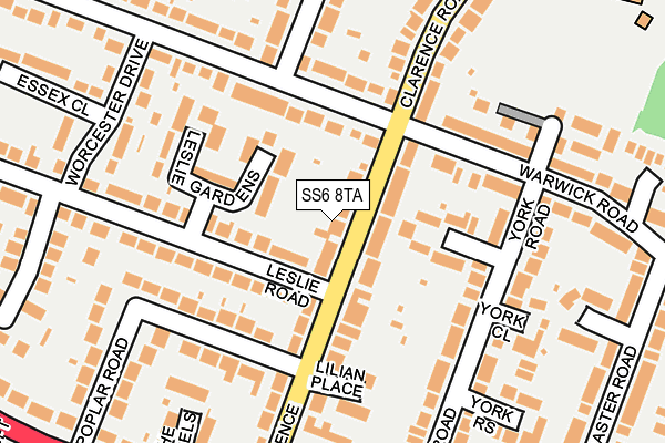 SS6 8TA map - OS OpenMap – Local (Ordnance Survey)