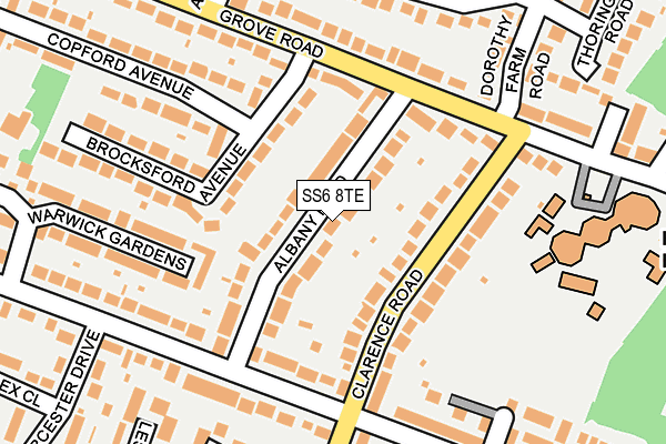 SS6 8TE map - OS OpenMap – Local (Ordnance Survey)