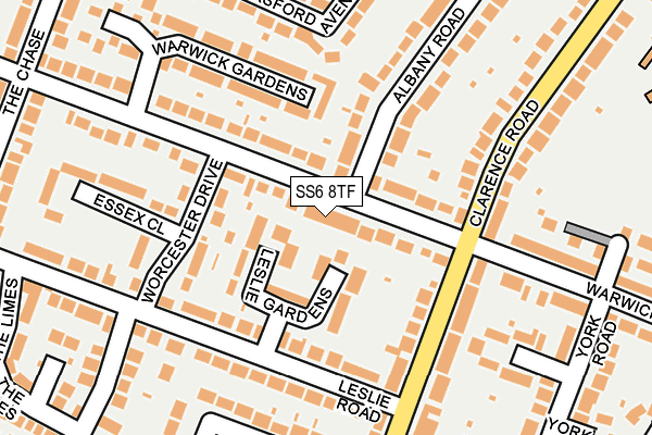 SS6 8TF map - OS OpenMap – Local (Ordnance Survey)