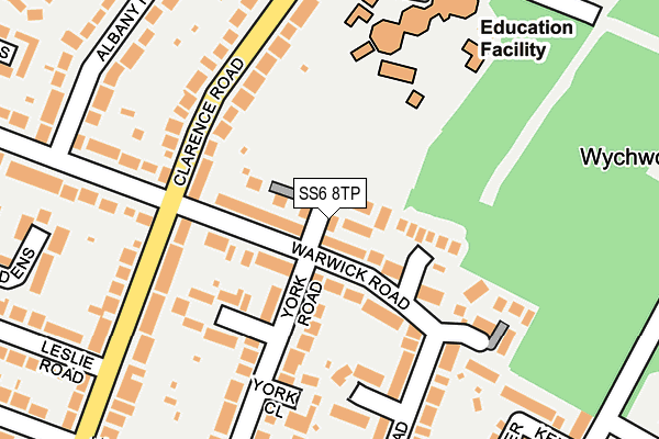 SS6 8TP map - OS OpenMap – Local (Ordnance Survey)