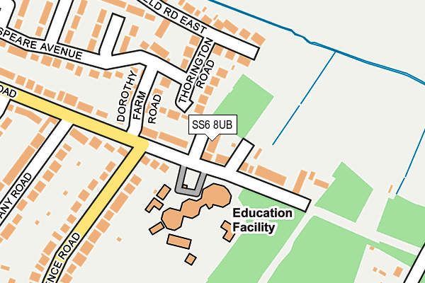 SS6 8UB map - OS OpenMap – Local (Ordnance Survey)