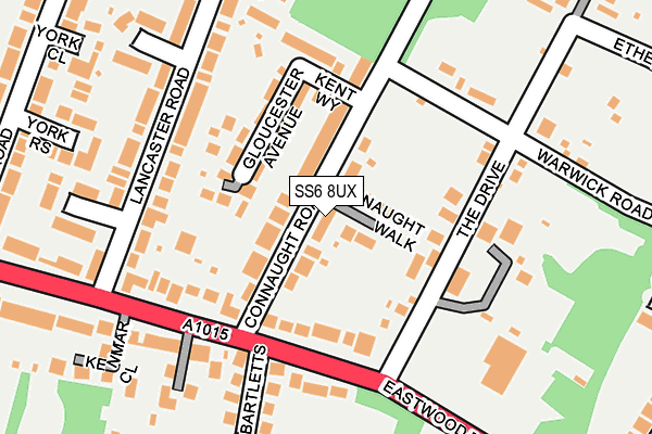 SS6 8UX map - OS OpenMap – Local (Ordnance Survey)