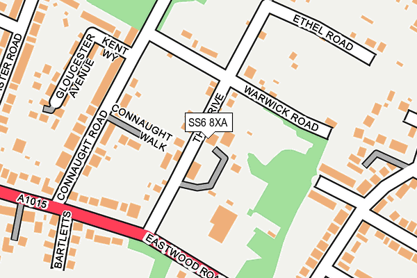SS6 8XA map - OS OpenMap – Local (Ordnance Survey)