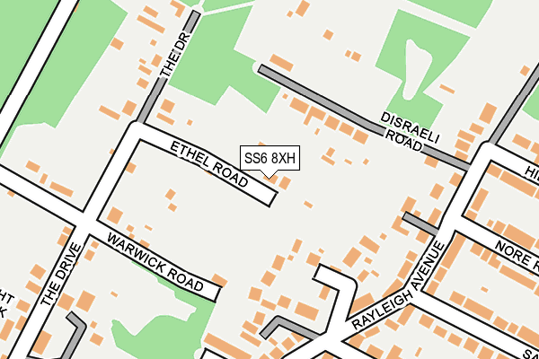 SS6 8XH map - OS OpenMap – Local (Ordnance Survey)