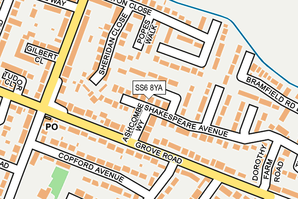 SS6 8YA map - OS OpenMap – Local (Ordnance Survey)