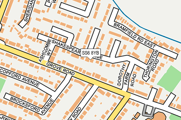SS6 8YB map - OS OpenMap – Local (Ordnance Survey)