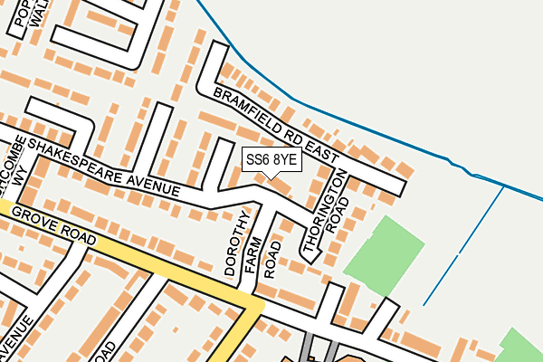 SS6 8YE map - OS OpenMap – Local (Ordnance Survey)