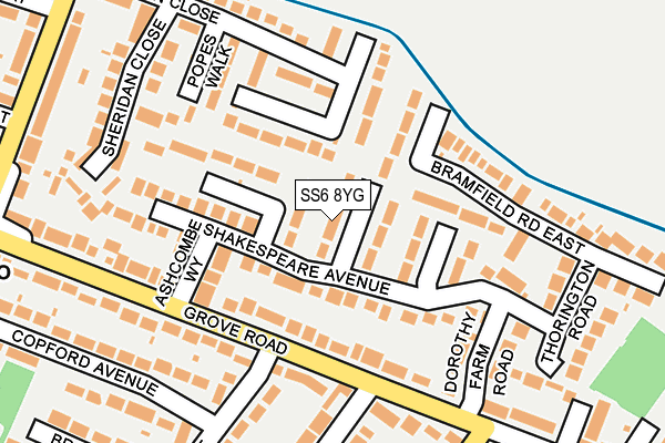 SS6 8YG map - OS OpenMap – Local (Ordnance Survey)