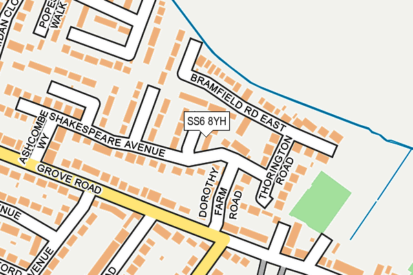 SS6 8YH map - OS OpenMap – Local (Ordnance Survey)