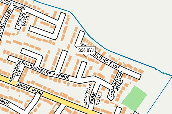 SS6 8YJ map - OS OpenMap – Local (Ordnance Survey)