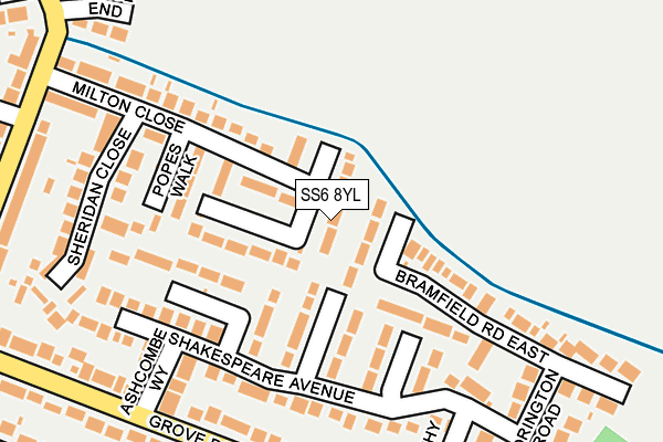 SS6 8YL map - OS OpenMap – Local (Ordnance Survey)