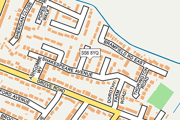 SS6 8YQ map - OS OpenMap – Local (Ordnance Survey)