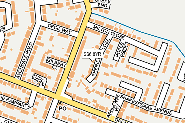 SS6 8YR map - OS OpenMap – Local (Ordnance Survey)